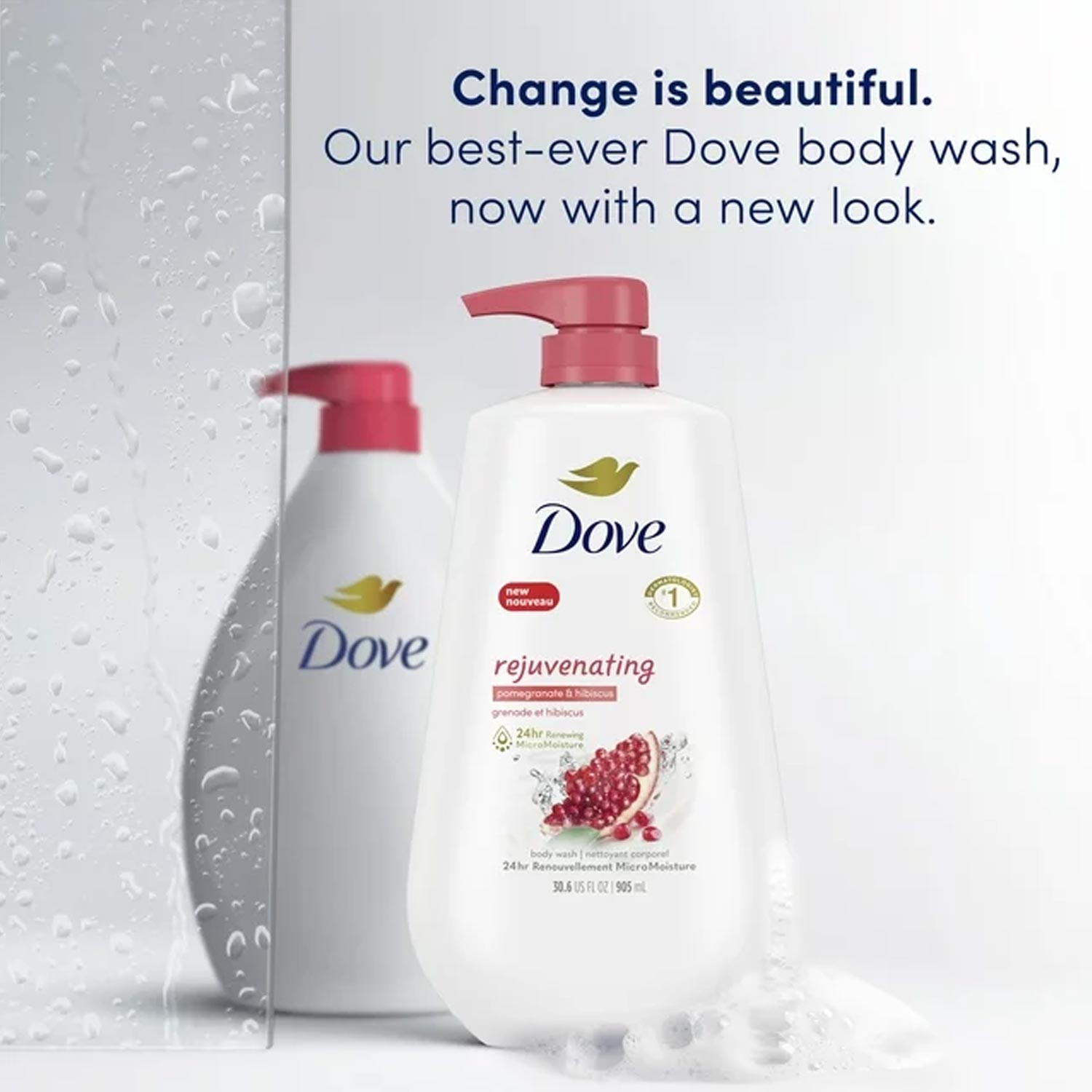 Dove Rejuvenating Liquid Body Wash with Pump Pomegranate & Hibiscus, 30.6 oz – Image 4